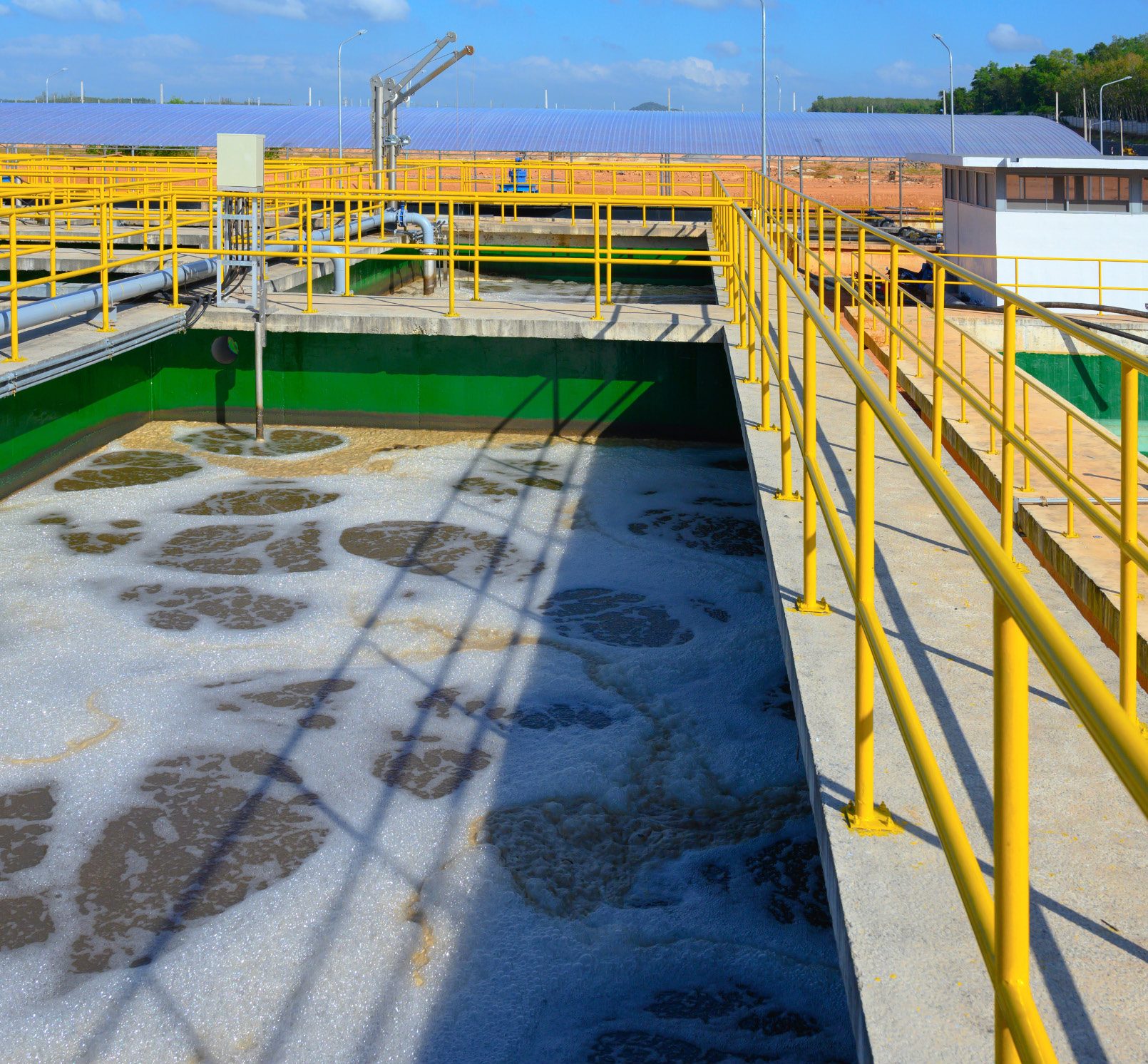Aeration basin at a wastewater treatment plant